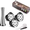 i Cafilas Nespresso Capsule in Acciaio Inox Capsula ricaricabile riutilizzabili Filtro Capsula per Nespresso Essenza Mini De'Longhi EN85.,Capsula+Tamper+Pennello +Cucchiaio