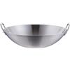 UHGFIMP Wok in acciaio inossidabile, wok grande, compatibile con induzione, rivestimento antiaderente senza PFOA, antiaderente sano e facile da pulire,38cm