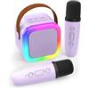 Koolcover Mini macchina per karaoke per bambini e adulti, altoparlante Bluetooth portatile con 2 microfoni wireless, giocattoli regalo di compleanno per ragazze dai 4, 5, 6, 7, 8, 9, 10 + feste in