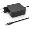 hafiuege Alimentatore di rete USB C da 65 W (compatibile con 45 W, 36 W, 27 W e 15 W) per Lenovo Huawei Matebook Pro air HP Spectre Asus Acer Xiaomi e altri computer portatili e smartphone di tipo C