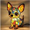 Generico Lampada a forma di Corgi e Carlino, Serie Cani Luce Notturna Artistica, Lampada Tavolo Resina Macchiata, Animale Simpatiche Cani Lampade Comodino Tema Luci Artistiche, Per Decorazioni Camera Letto