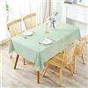 FANSU Tovaglia Plastificata PVC Rettangolare Tovaglie Plaid Minimalista Impermeabile Antimacchia Tavolo da Pranzo Copritavolo per Soggiorno Cucina Giardino Feste Picnic (Verde,100x160cm)