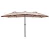 COSTWAY Ombrellone da Giardino Doppio 470 cm, Ombrello per Esterno con Manovella e 12 Stecche, Ombrello Rettangolare Pieghevole, per Giardino Piscina Terrazza, 470 x 280 x 245 cm (Beige)
