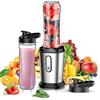VOPIXB Frullatore Portatile, 500W Frullatore Smoothie, Frullatore Elettrico con Bottiglia da Viaggio 2x600ml, Design Compatto e Facile da Pulire,Lame in Acciaio Inox, Mini Frullatore Blender Facile da Usare