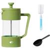 Watson and Monday W&M Caffettiera - Caffettiera francese - Pressa francese - French Press - Macchina da caffè manuale - Macchina da caffè in acciaio inox - Vetro Borosilicato - Triplo filtro - Cucchiaio dosatore +
