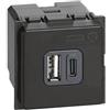 BTicino Caricatore USB Doppio Bticino Living Now Tipo A + C 3A - K4287C2