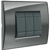 BTicino Placca 3 Posti Fumo Di Londra - BTicino LNA4803KF - Design Elegante, Facile Installazione, Tecnopolimero Resistente