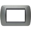 Bticino Living International placca 3 moduli acciaio scuro L4803AC