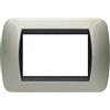 BTicino Placca 3 Posti BTicino Livinglight Titanio Chiaro - L4803TC, Design Elegante e ModularitÃ