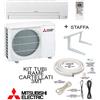 Mitsubishi Climatizzatore + Staffa + Kit Tubi Rame 3MT Mitsubishi Smart 12000BTU 3,5KW R32 MSZ-HR35VF