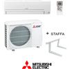 Mitsubishi Climatizzatore + Staffa Mitsubishi Electric Inverter serie SMART MSZ-HR 18000 Btu MSZ-HR50VF R-32 Wi-Fi Optional