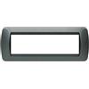 BTicino Placca 7 Posti Living Int. BTicino L4807PA in Acciaio Scuro - Design Elegante e Durevole