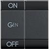 BTicino Interruttore Elegante Copritasto Living Light - 2 Moduli ON OFF - BTicino L4911M2AFN Antracite