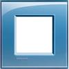 BTicino Living Light Placca Quadra 2P Azzurro Deep - SKU LNA4802AD, Design Elegante e Resistente in Tecnopolimero