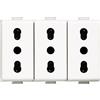 BTicino AM5180/3 - Matix Presa triplex bipasso 2P+T 10/16A