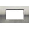 BTicino Living Light - Placca 4P Acciaio spazzolato - LNA4804ACS
