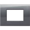BTicino Placca Living Light 3 Pezzi Acciaio BTicino LNA4803AC - Design Elegante, Robusta e Facile da Installare