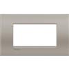 BTicino Placca 4 Moduli Living Light Sabbia - BTicino LNC4804SB, Design Elegante in Metallo, 86x142mm