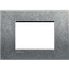 BTicino Placca Quadra Living Light 3 Moduli BTicino LNA4803NA - Metallo, Design Elegante, Resistente