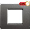 BTicino Placca BTicino Matix 2 Posti in Ferro AM4802IR - Design Elegante e Funzionale, Facile Installazione
