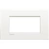 BTicino Placca 4P Bianco Puro BTicino - LNC4804BN, Design Elegante, 4 Moduli, Facile Installazione