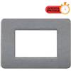 BTicino Matix Placca 3 Posti AM4803SP, Design Grigio Pietra Elegante e Funzionale