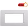 BTicino Matix Placca 4 Posti Cenere AM4804CN - Design Elegante, Facile Installazione, Compatibile con Moduli BTicino
