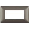 BTicino Placca Bticino Matix 4 Moduli Iron AM4804MIR - Design Elegante e Funzionale, Compatibile con Supporto 504SA
