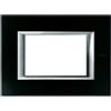 BTicino Axolute Placca 3P Vetro Nero Notte HA4803VNN - Design Elegante, Facile da Pulire, 95x127mm