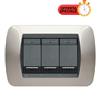 Bticino living Placca 3 moduli Nichel Nero L4802NN