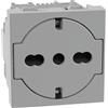 BTicino Presa Flat Schuko Standard BTicino MATIXGO P40 2 Moduli Grigia JG4140A16F - Sicurezza e Design Moderno