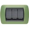 BTicino Living International L4803VR - Placca 3 Moduli Verde Drugstore, Design Elegante e Funzionale