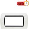 BTicino Placca 4 Posti Bianca BTicino Living Int. - L4804BA, Design Elegante e Versatile, Materiali Resistenti