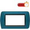 BTicino Placca Elettrica BTicino Blu Metal L4804BU - 4 Moduli, Design Moderno, 80x140mm