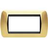 BTicino Placca 4 Posti Oro Satinato BTicino - Modello L4804OS - Design Elegante e Moderno