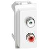 BTicino Presa Audio 2x RCA Bticino Living Now Bianca - Modulo Passante KW4269R