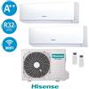Hisense Climatizzatore Hisense Dual Inverter 12+18 5,2kW Serie New Comfort 12000+18000 Btu 2AMW52U4RXC Gas R32 A++ Wi Fi Integrato