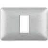 BTicino Placca Matix 1 Modulo BTicino AM4803M1TBC - Stile Elegante, Finitura Silver, Alta Resistenza