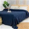 Milam London Coperta da letto King Size | Coperte in cotone per divani di grandi dimensioni | Copriletti King Size | 220 x 240 cm | 86x94 Blu navy
