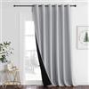PONY DANCE Tenda Oscurante da Interno Termica Isolante Freddo e Caldo Curtains con Anelli Moderne Tende Camera da Letto 1 Pezzo 200x245 CM, Grigio Chiaro Curtains
