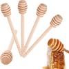 BigKego 5 Pezzi Cucchiaini Bastoncini Miele Legno Agitatori Miele Spargimiele in Legno Bastoncini Spirale Legno Miele