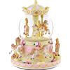 MS. WENNY Carillon con Cavalluccio Musicale - Palla da Neve Giostra per Moglie Bambini Ragazze Donne Figlia Carillon Meccanismo Regalo di Compleanno Anniversario Natale San Valentino Gioco Canon