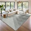 ASIinnsy Tappeto Salotto Pelo Corto Moderno Tappeto Camera da Letto Morbido Grande Tappeto Soggiorno Antiscivolo Tappeti Salotto Moderni (Geometrico Grigio Bianco, 200 x 250 cm)