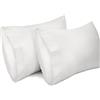 Lirex 2-Pack Federe per Cuscini, 100% Cotone Traspirante Federe Pillow Covers, 50 x 91 cm, Bianco