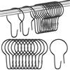 Caianwin 24 ganci per tenda da doccia, in acciaio inox, 70 x 40 mm (nero)