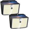 Auting Lampade solari per esterni, 2 lampade Lampada solare con sensore di movimento, IP65 impermeabile 3 modalità 158 LED per giardino, parete, cortile, scale, terrazza, porte d'ingresso, garage.