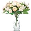 Halinuia 3 Mazzi Fiori Finti Rose da Esterno Interno, Bouquet Fiori Artificiali di Seta, Composizioni Floreali per Decorazione Casa Feste Vaso Matrimonio Centrotavola Giardino Ufficio, Regalo per Lei