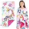 WERNNSAI Telo Mare Microfibra per Bambini, Asciugamano Da Spiaggia per Bambine Unicorno, 76 X 150 cm Morbido Asciugatura Rapida Bambina Asciugamano Mare, Campeggio Spiaggia Piscina Viaggio Leggero