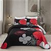 WONGS BEDDING Copriletto 240 x 260 cm, morbido copriletto estivo trapuntato, per letto matrimoniale, in microfibra, con 2 federe 50 x 75 cm