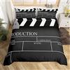 Homemissing Set di biancheria da letto vintage per ragazze ragazzi e bambini cinema a tema trapunta a tema filmstrip copripiumino copripiumino king size collezione 3 pezzi